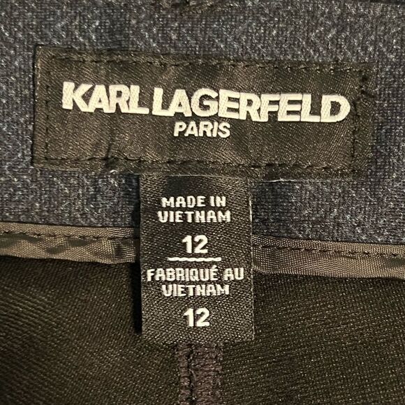 Karl Lagerfeld Dark Navy Twill Cigarette Leg Pants Size 12 - Picture 7 of 12